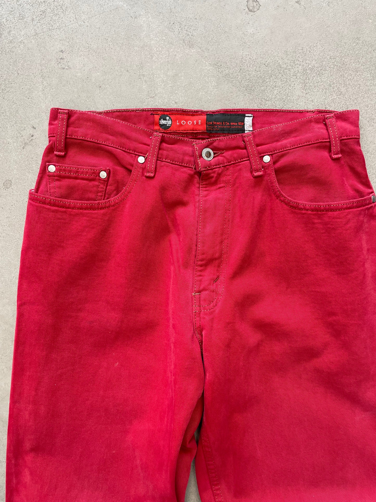 1990s Silver Tab Loose Red Denim