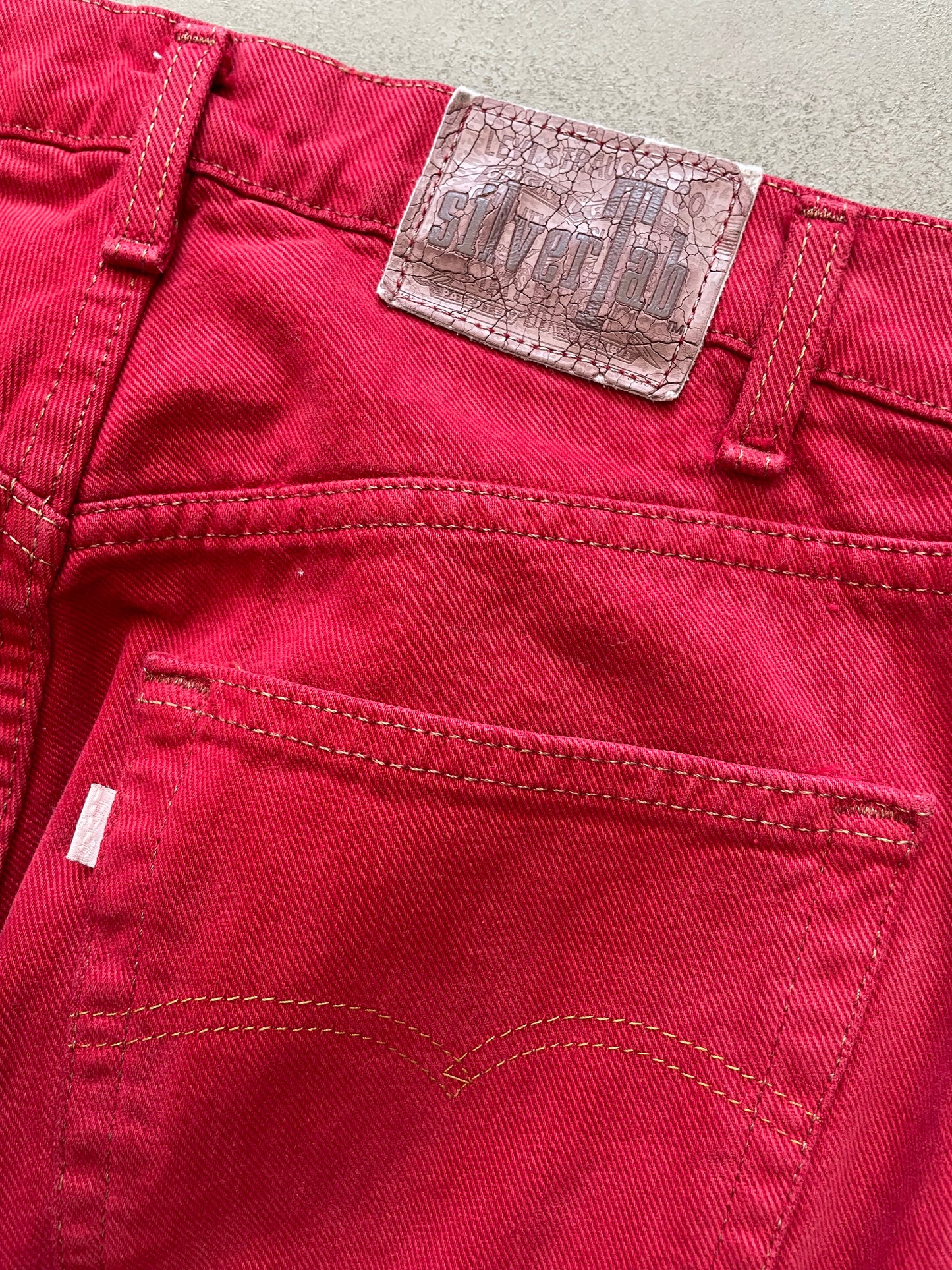 1990s Silver Tab Loose Red Denim