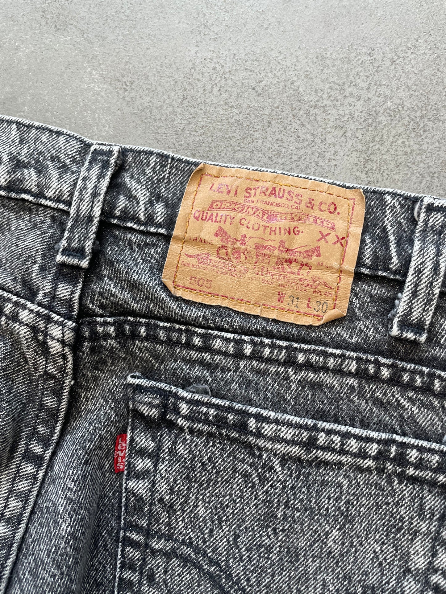 1980s/90s 505xx Black Acid Wash Jeans
