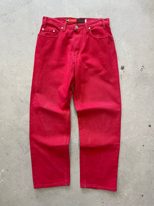 1990s Silver Tab Loose Red Denim