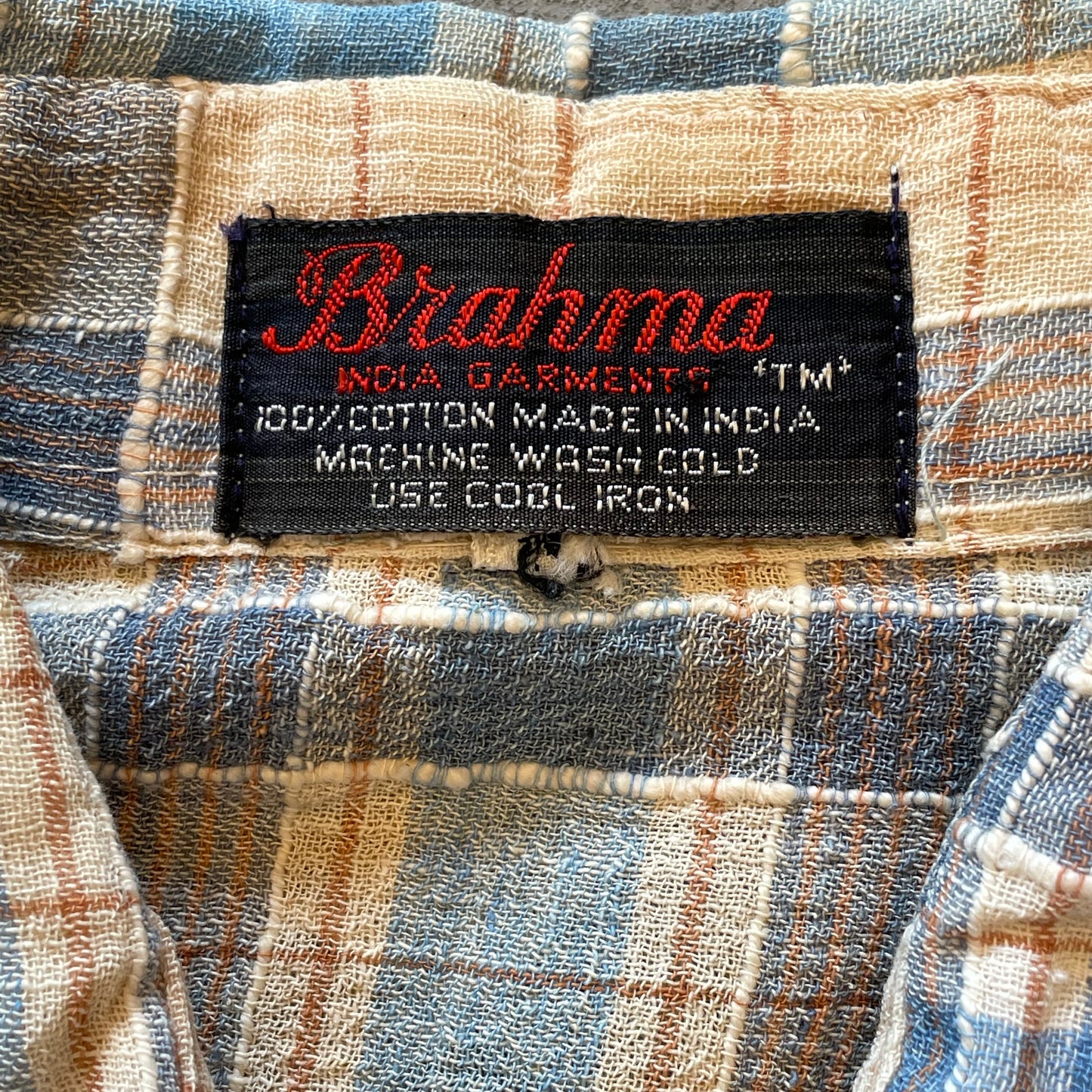 1970s Plaid Pattern Button Down