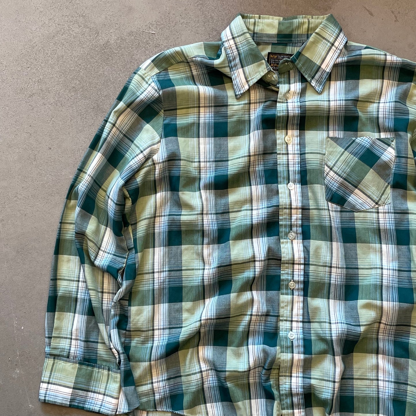 1960s Jcpenney Plaid Button Down Shirt