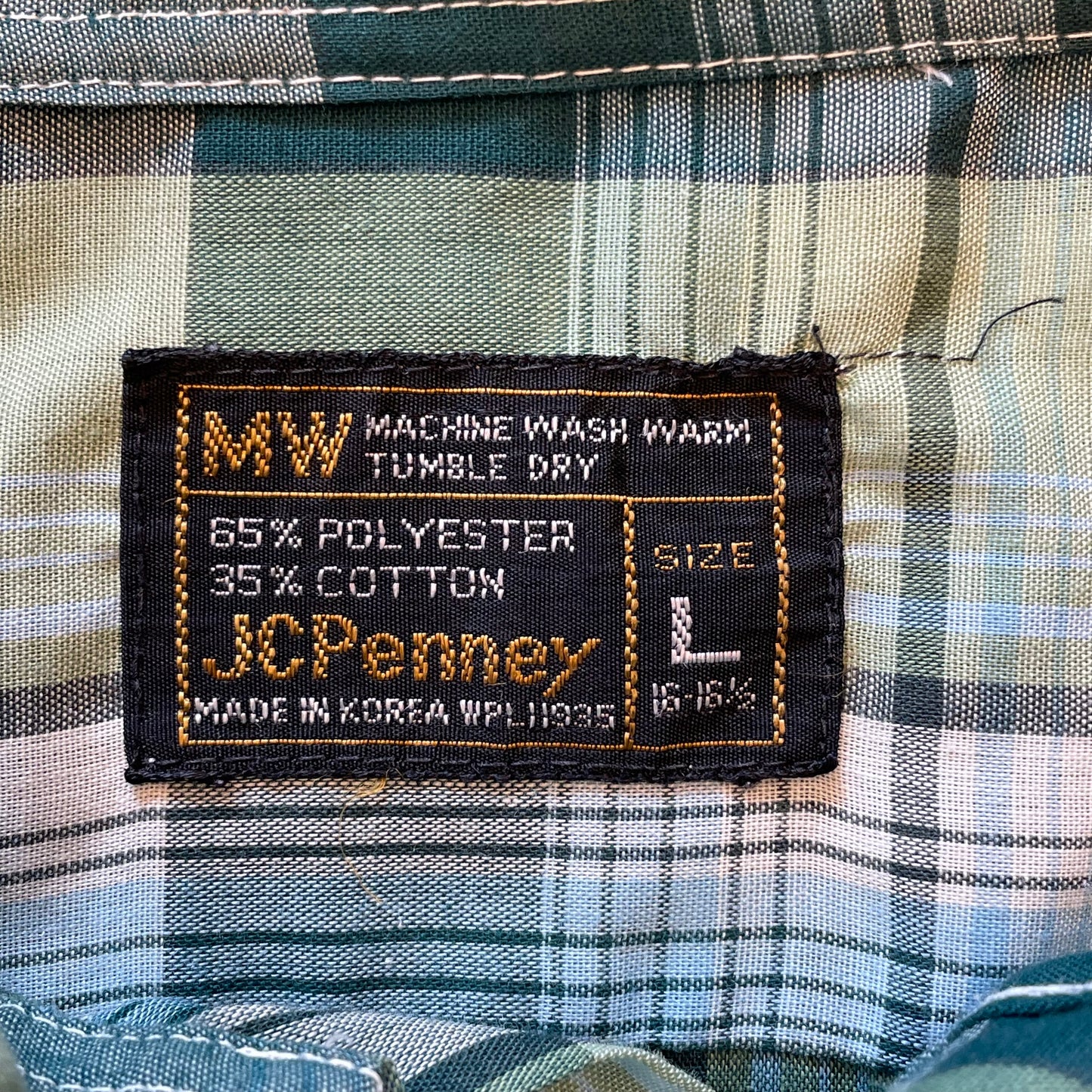 1960s Jcpenney Plaid Button Down Shirt