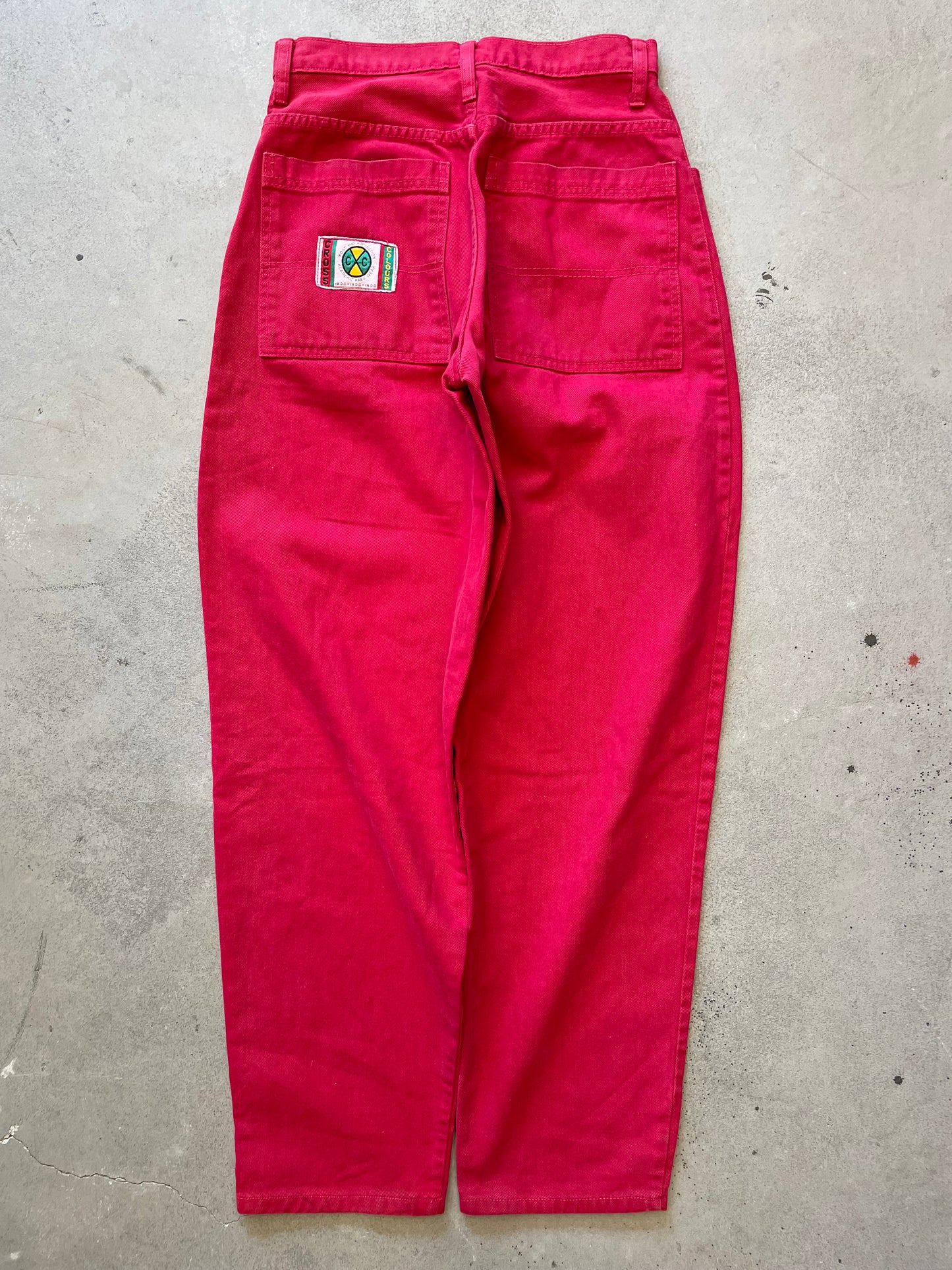 1990s Cross Colours Red Wide Leg Jeans