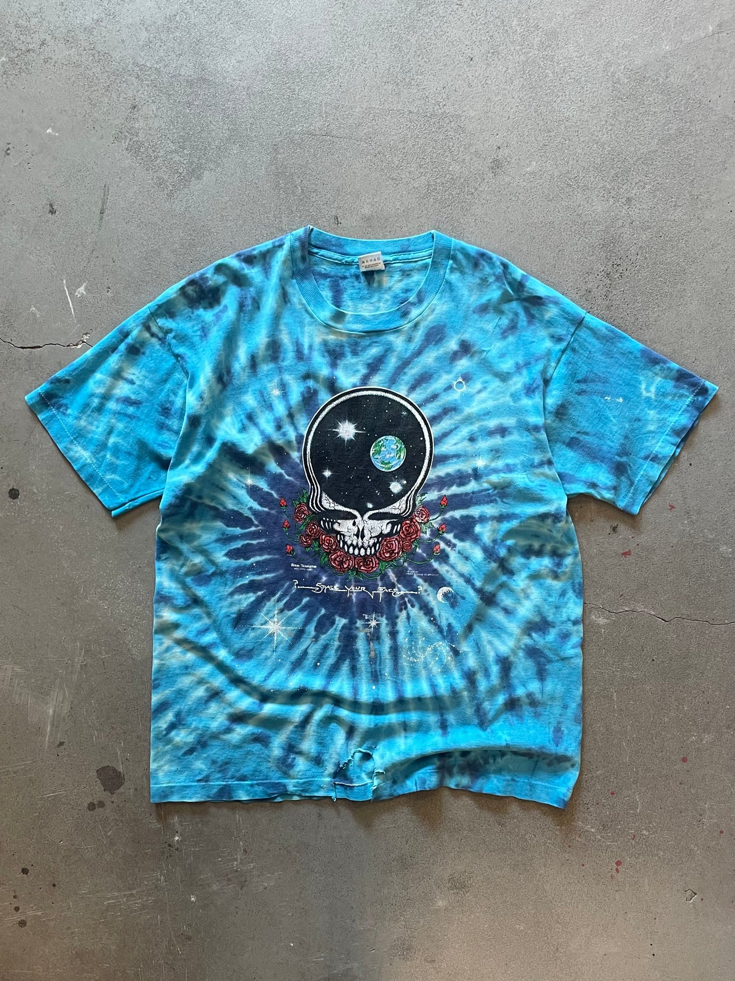 1990s Grateful Dead Tie Dye Space Your Face T-Shirt