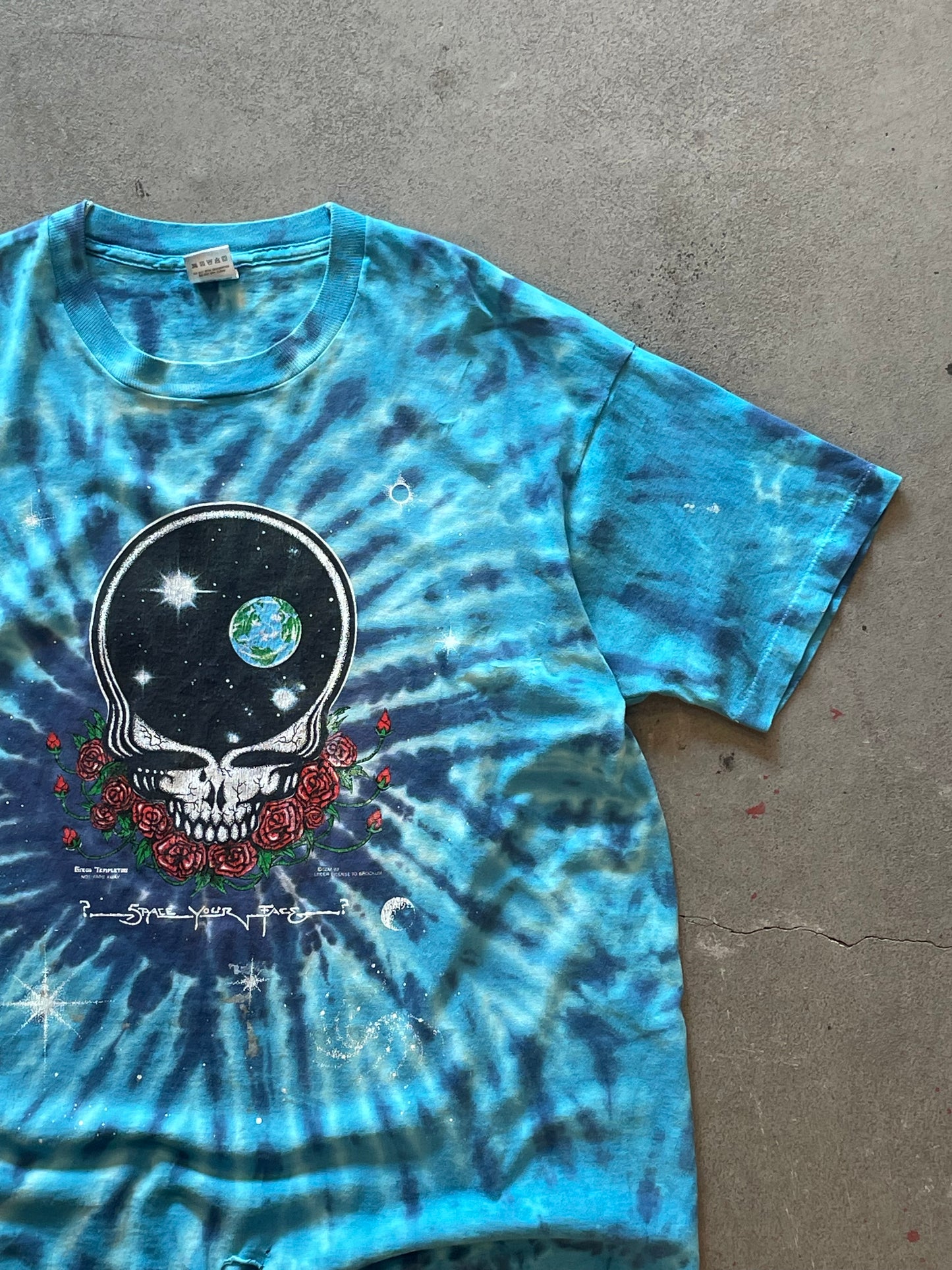 1990s Grateful Dead Tie Dye Space Your Face T-Shirt