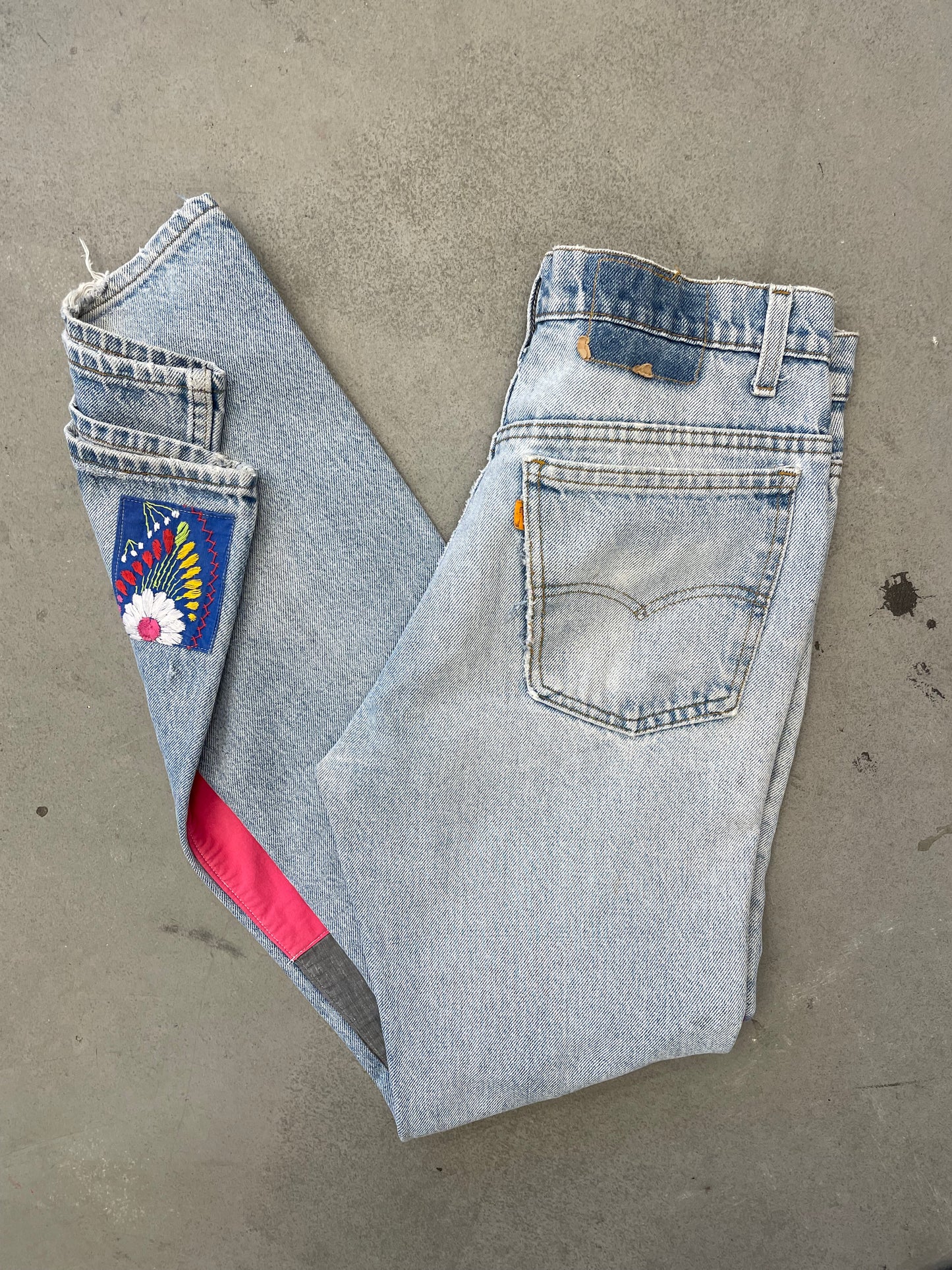 1970 517 Orange Tab Patchwork Jeans