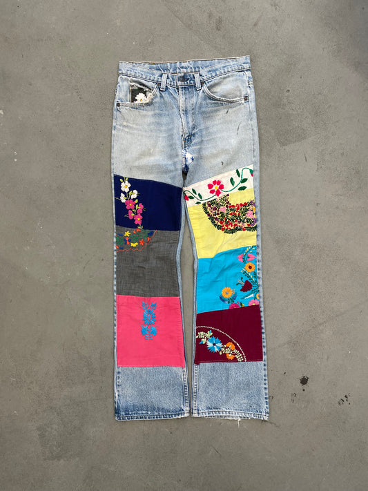 1970 517 Orange Tab Patchwork Jeans