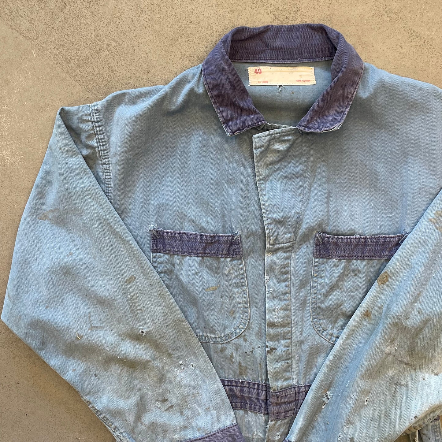 1950s HBT Faded & Thrashed Service Coveralls