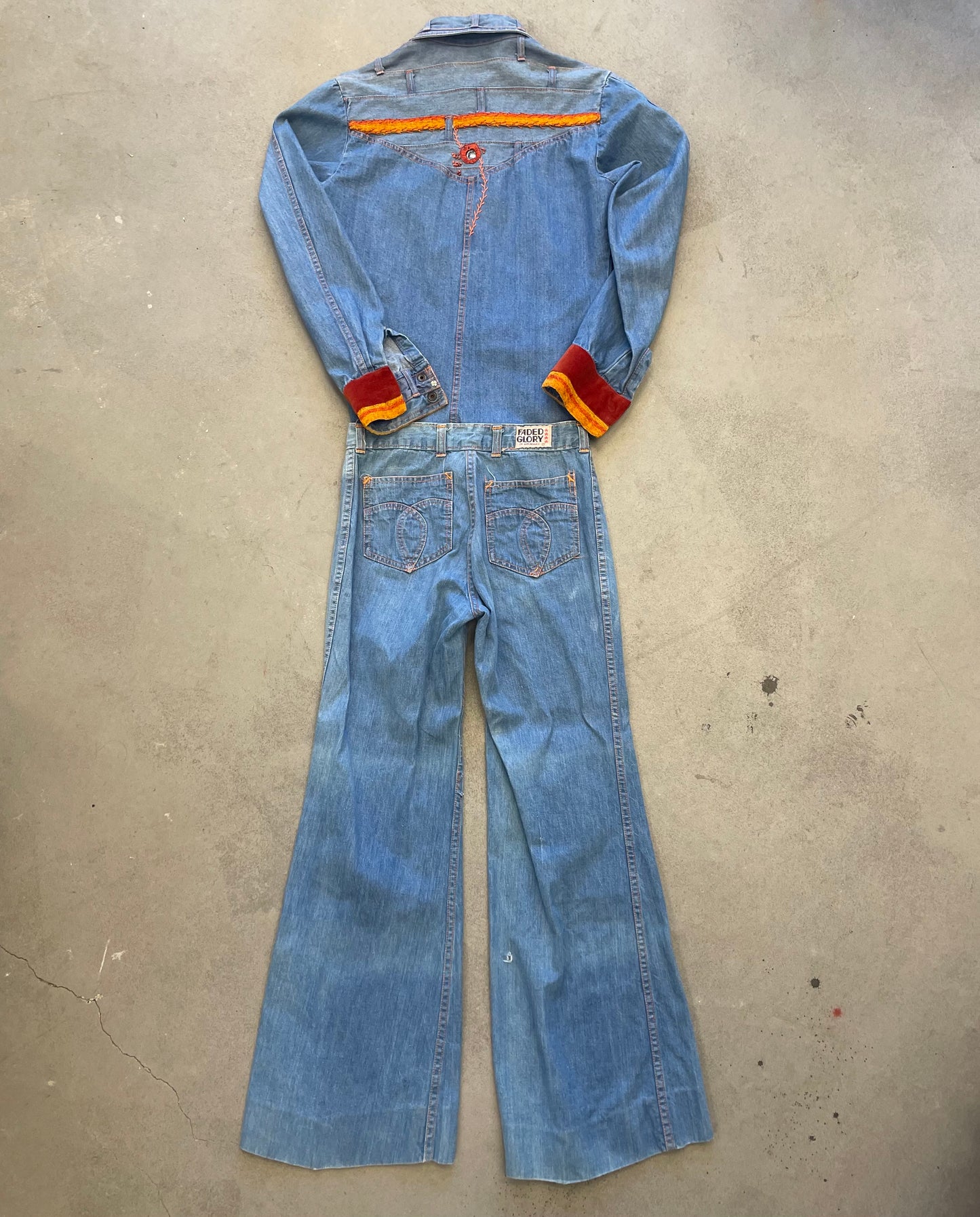 1960s/1970s Faded Glory Denim Bell Bottom Set